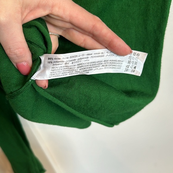 Zara Crew Neck Sweater Long Sleeve Green Small - Picture 5 of 6